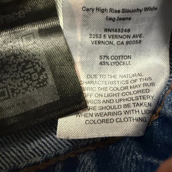 Reformation Cary High Rise Slouchy Wide Leg Jeans Blue - Size 26 - Picture 10 of 10